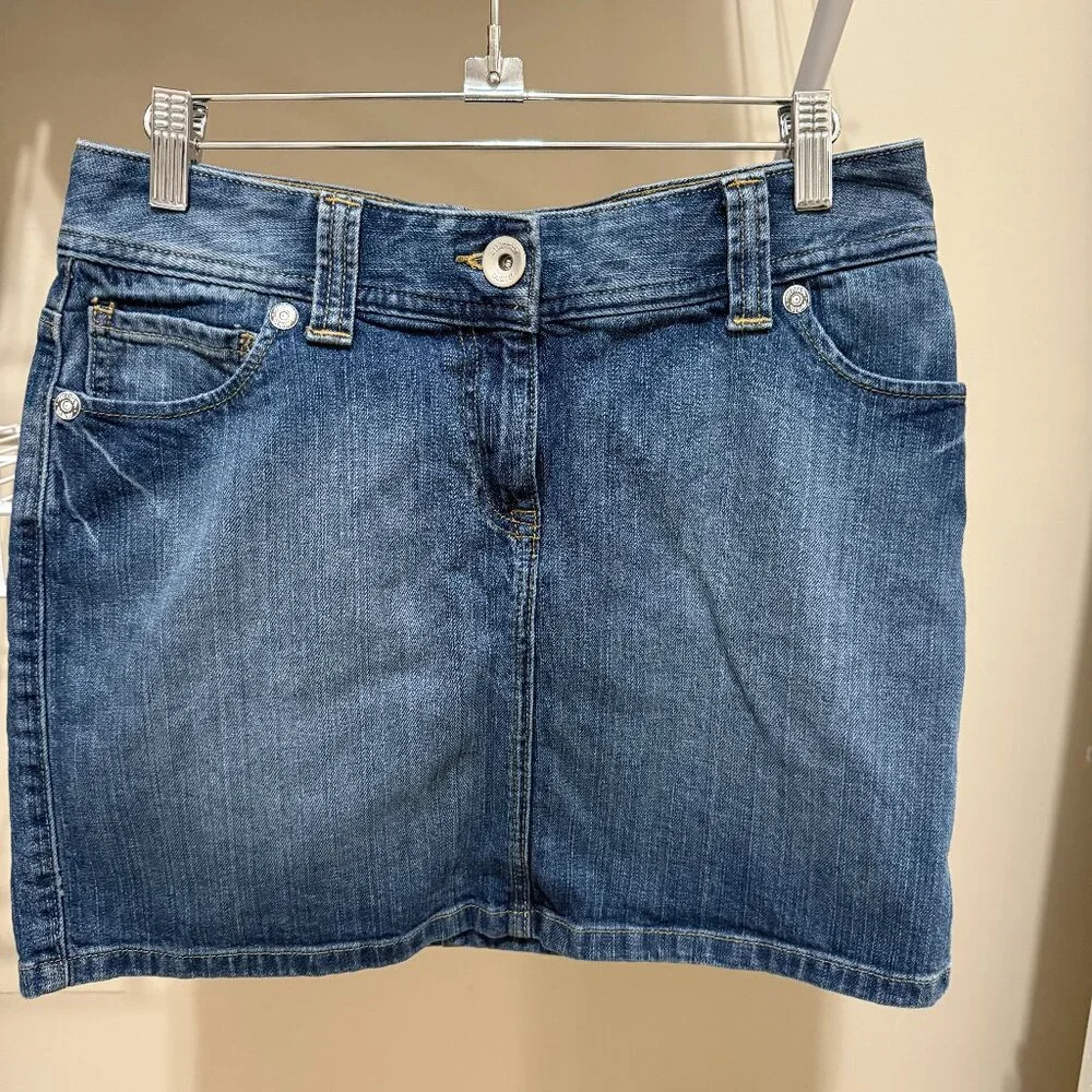 TOMMY HILFIGER DENIM MINI SKIRT 2 Women's Skirt Blue Y2K Vintage Preppy 2000's - Picture 1 of 9